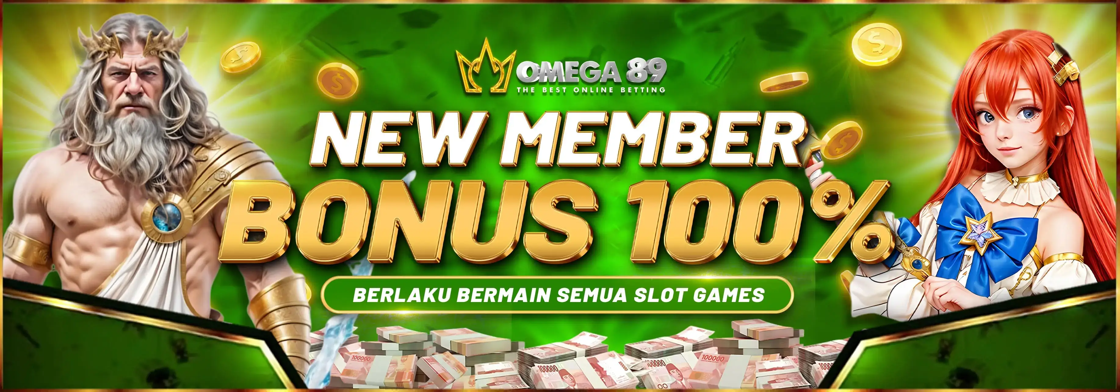 Bonus New Member 100% OMEGA89 Tanpa TURNOVER